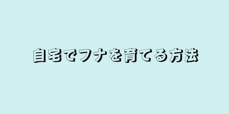 自宅でフナを育てる方法