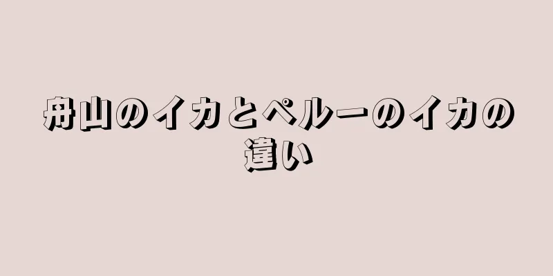 舟山のイカとペルーのイカの違い