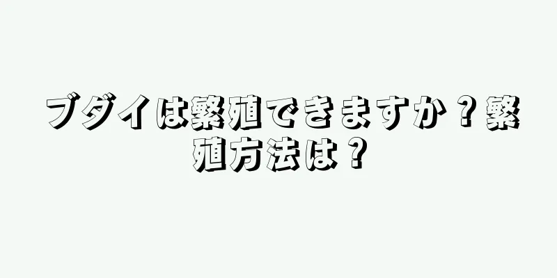 ブダイは繁殖できますか？繁殖方法は？