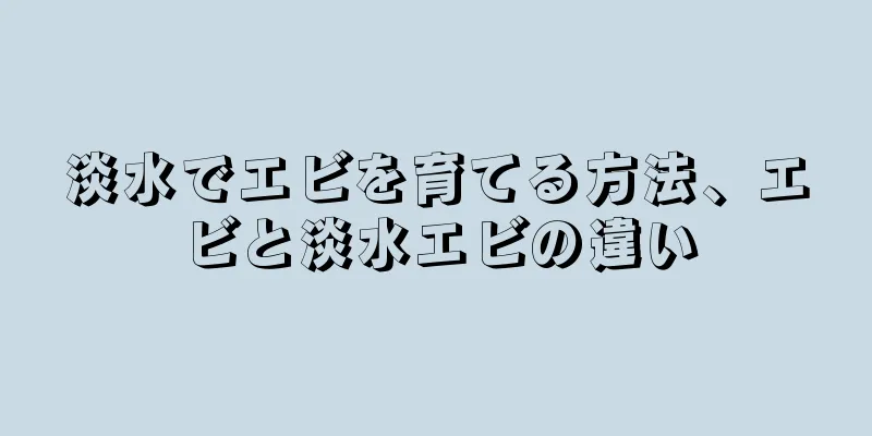 淡水でエビを育てる方法、エビと淡水エビの違い
