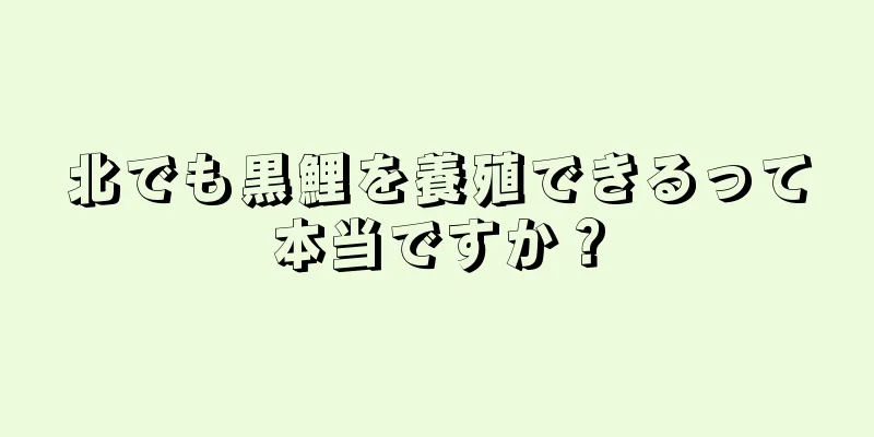 北でも黒鯉を養殖できるって本当ですか？