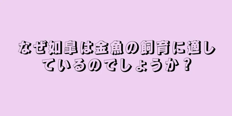 なぜ如皐は金魚の飼育に適しているのでしょうか？