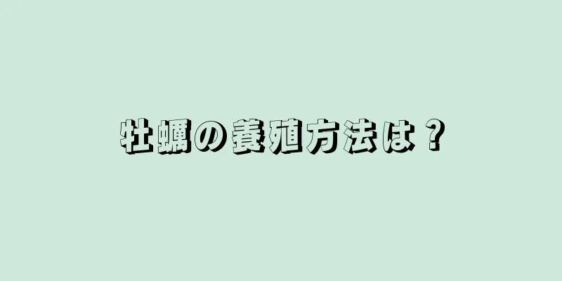 牡蠣の養殖方法は？