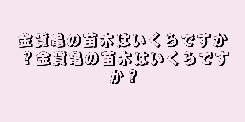 金貨亀の苗木はいくらですか？金貨亀の苗木はいくらですか？