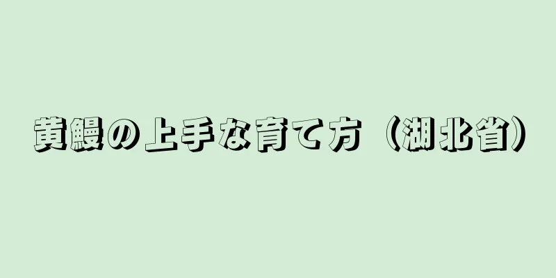 黄鰻の上手な育て方（湖北省）