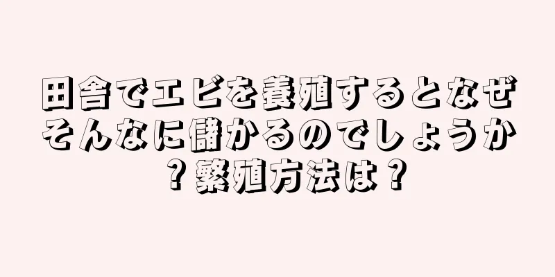 田舎でエビを養殖するとなぜそんなに儲かるのでしょうか？繁殖方法は？