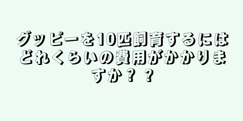 グッピーを10匹飼育するにはどれくらいの費用がかかりますか？ ?