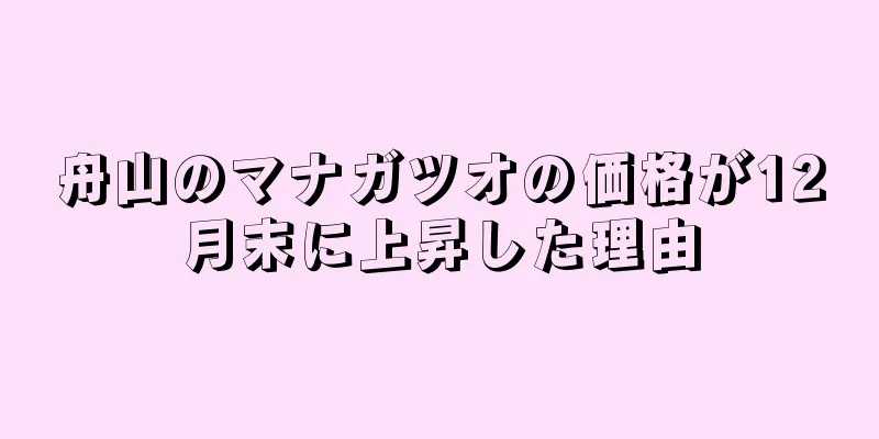 舟山のマナガツオの価格が12月末に上昇した理由