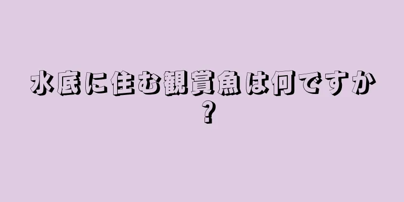 水底に住む観賞魚は何ですか？