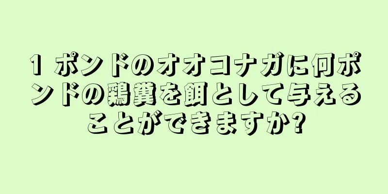 1 ポンドのオオコナガに何ポンドの鶏糞を餌として与えることができますか?
