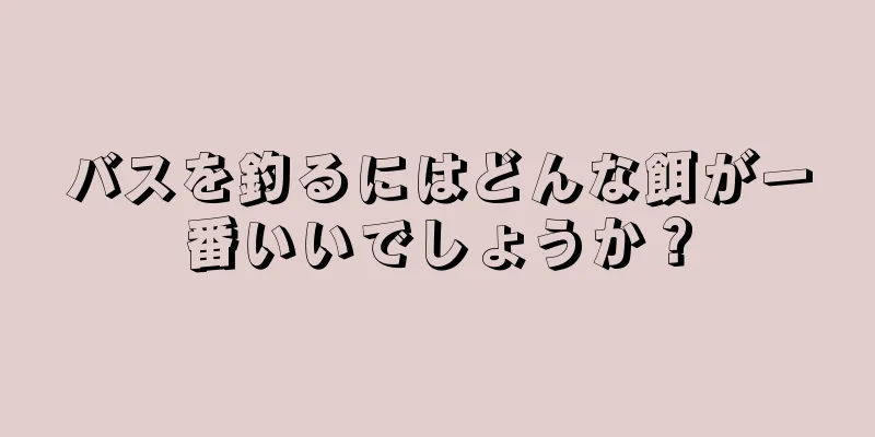 バスを釣るにはどんな餌が一番いいでしょうか？