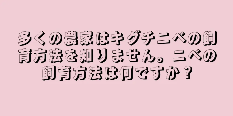 多くの農家はキグチニベの飼育方法を知りません。ニベの飼育方法は何ですか？