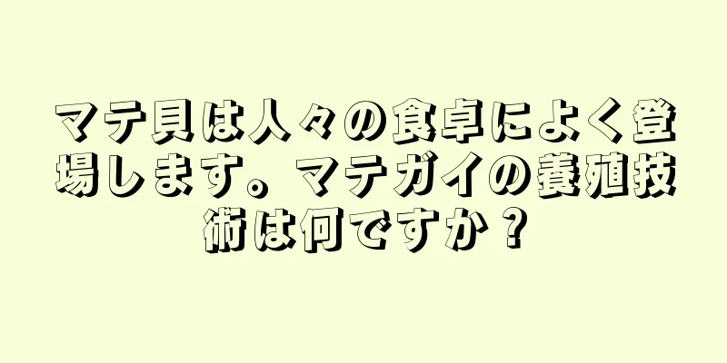 マテ貝は人々の食卓によく登場します。マテガイの養殖技術は何ですか？