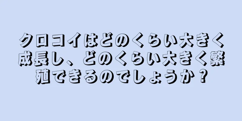 クロコイはどのくらい大きく成長し、どのくらい大きく繁殖できるのでしょうか？