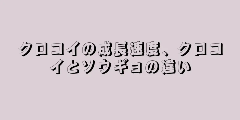クロコイの成長速度、クロコイとソウギョの違い