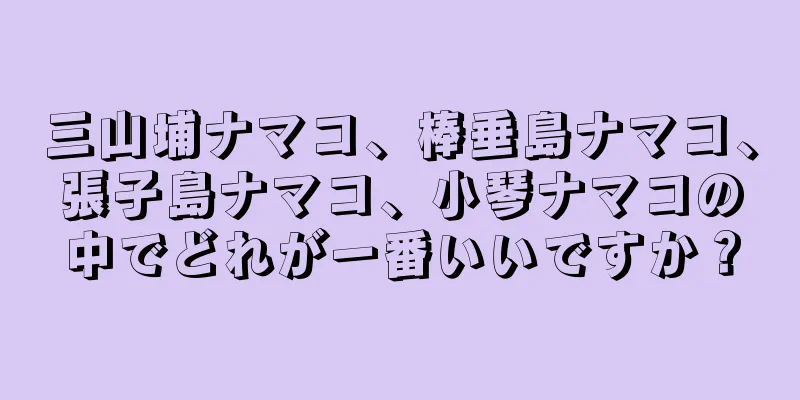 三山埔ナマコ、棒垂島ナマコ、張子島ナマコ、小琴ナマコの中でどれが一番いいですか？