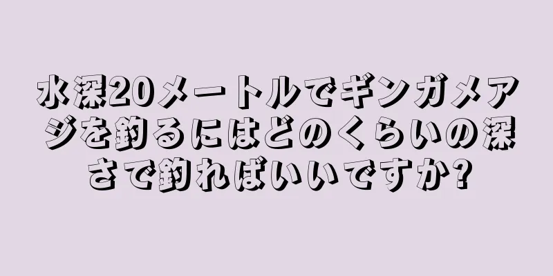 水深20メートルでギンガメアジを釣るにはどのくらいの深さで釣ればいいですか?