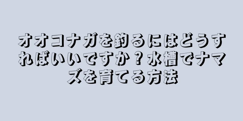 オオコナガを釣るにはどうすればいいですか？水槽でナマズを育てる方法