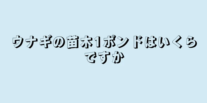 ウナギの苗木1ポンドはいくらですか