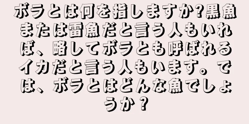 ボラとは何を指しますか?黒魚または雷魚だと言う人もいれば、略してボラとも呼ばれるイカだと言う人もいます。では、ボラとはどんな魚でしょうか？