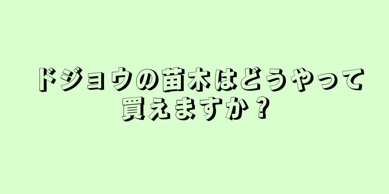 ドジョウの苗木はどうやって買えますか？