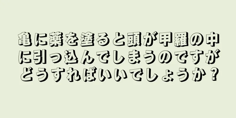 亀に薬を塗ると頭が甲羅の中に引っ込んでしまうのですがどうすればいいでしょうか？