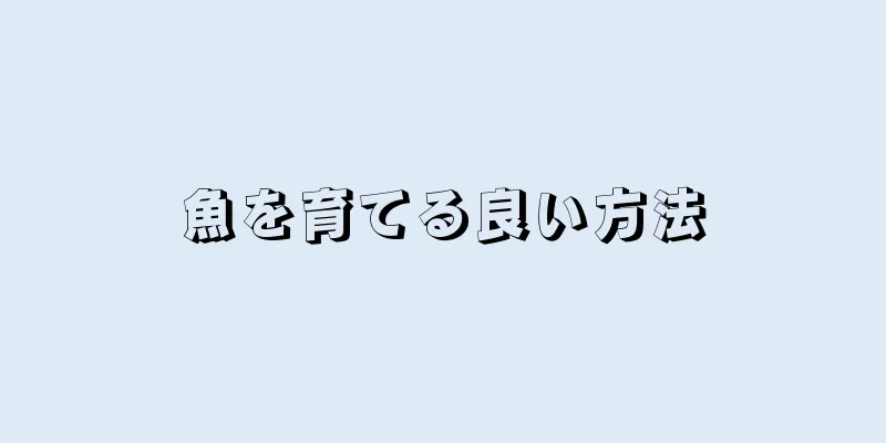 魚を育てる良い方法