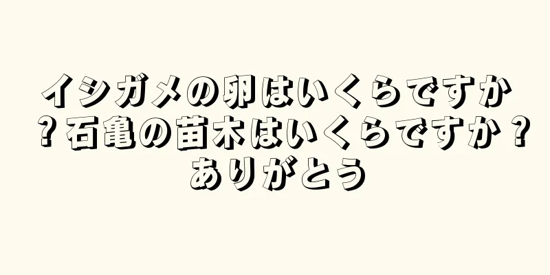 イシガメの卵はいくらですか？石亀の苗木はいくらですか？ありがとう