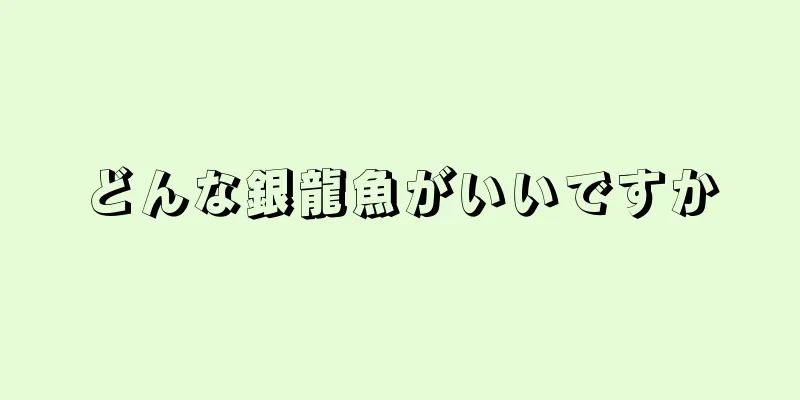どんな銀龍魚がいいですか
