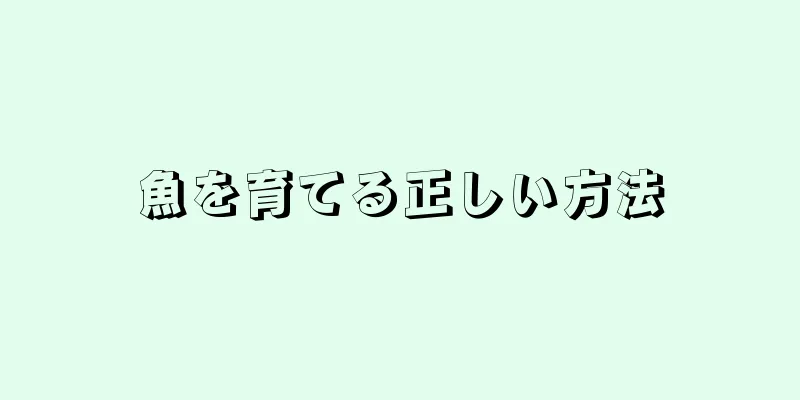 魚を育てる正しい方法