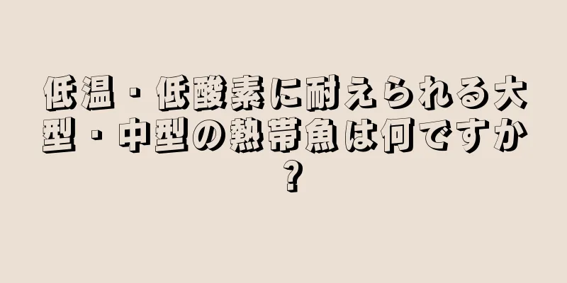 低温・低酸素に耐えられる大型・中型の熱帯魚は何ですか？