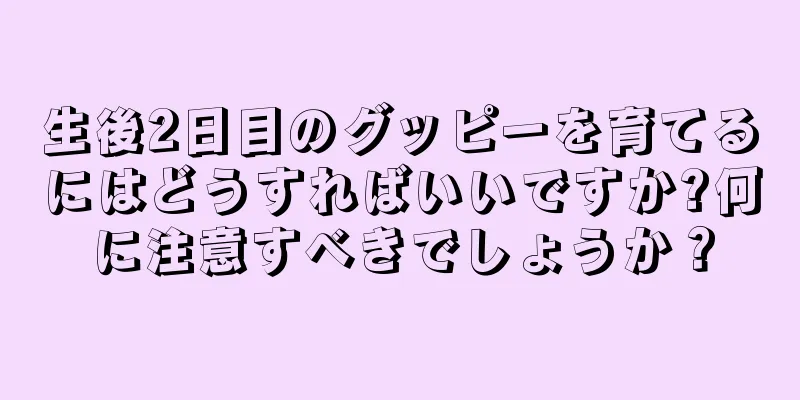 生後2日目のグッピーを育てるにはどうすればいいですか?何に注意すべきでしょうか？
