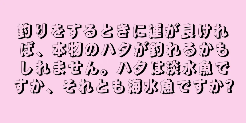釣りをするときに運が良ければ、本物のハタが釣れるかもしれません。ハタは淡水魚ですか、それとも海水魚ですか?