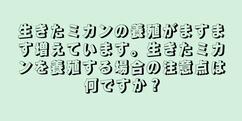 生きたミカンの養殖がますます増えています。生きたミカンを養殖する場合の注意点は何ですか？