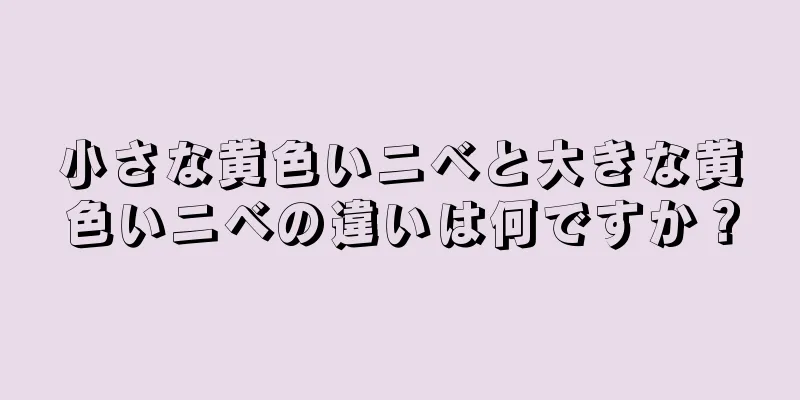 小さな黄色いニベと大きな黄色いニベの違いは何ですか？