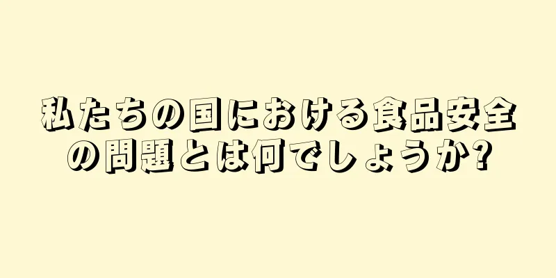 私たちの国における食品安全の問題とは何でしょうか?
