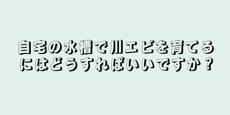 自宅の水槽で川エビを育てるにはどうすればいいですか？