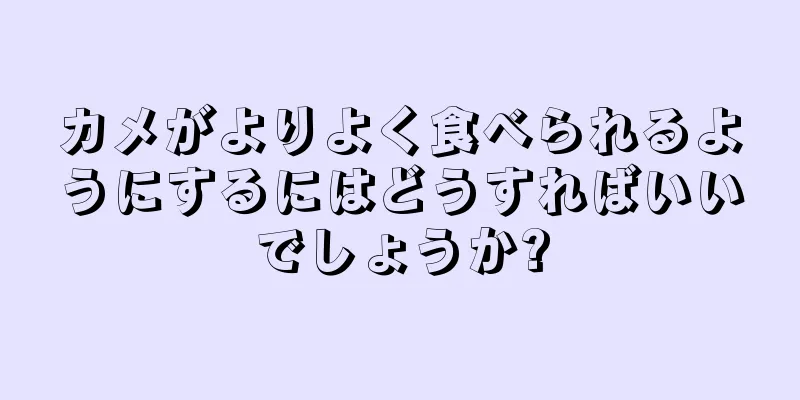 カメがよりよく食べられるようにするにはどうすればいいでしょうか?