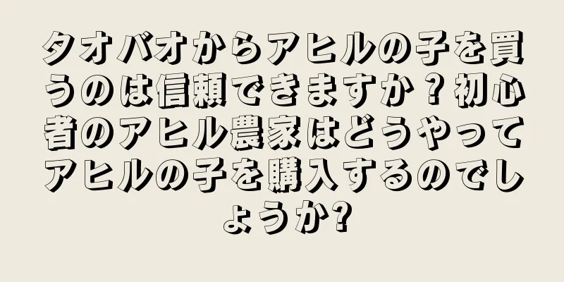タオバオからアヒルの子を買うのは信頼できますか？初心者のアヒル農家はどうやってアヒルの子を購入するのでしょうか?