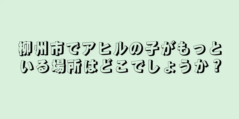 柳州市でアヒルの子がもっといる場所はどこでしょうか？