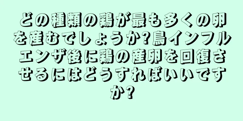 どの種類の鶏が最も多くの卵を産むでしょうか?鳥インフルエンザ後に鶏の産卵を回復させるにはどうすればいいですか?