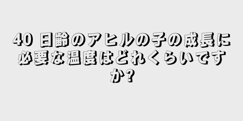 40 日齢のアヒルの子の成長に必要な温度はどれくらいですか?