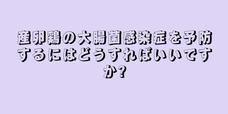 産卵鶏の大腸菌感染症を予防するにはどうすればいいですか?