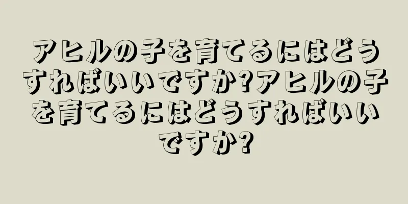 アヒルの子を育てるにはどうすればいいですか?アヒルの子を育てるにはどうすればいいですか?
