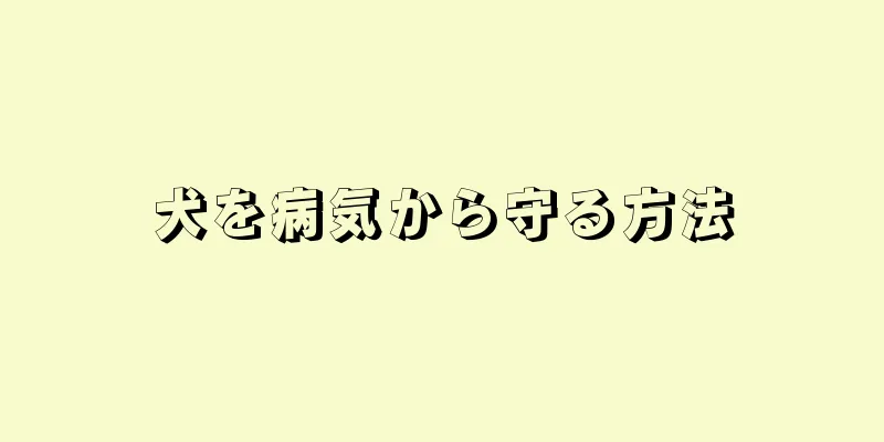 犬を病気から守る方法