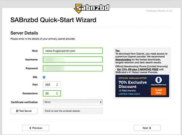 SABnzbd チュートリアル 2