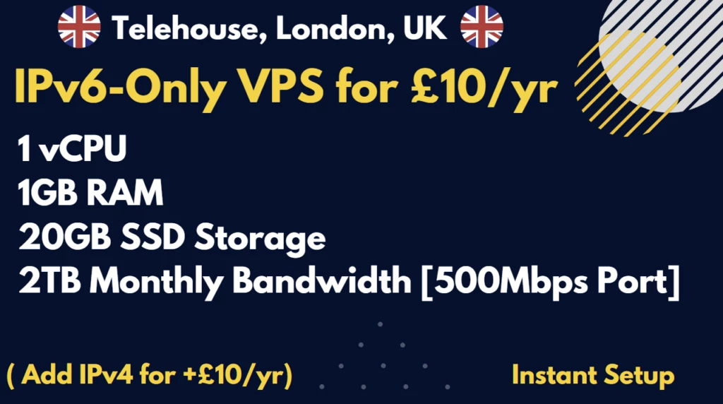 AllHost からロンドンの IPv6 専用 VPS を年間わずか 10 ポンドで入手しましょう!