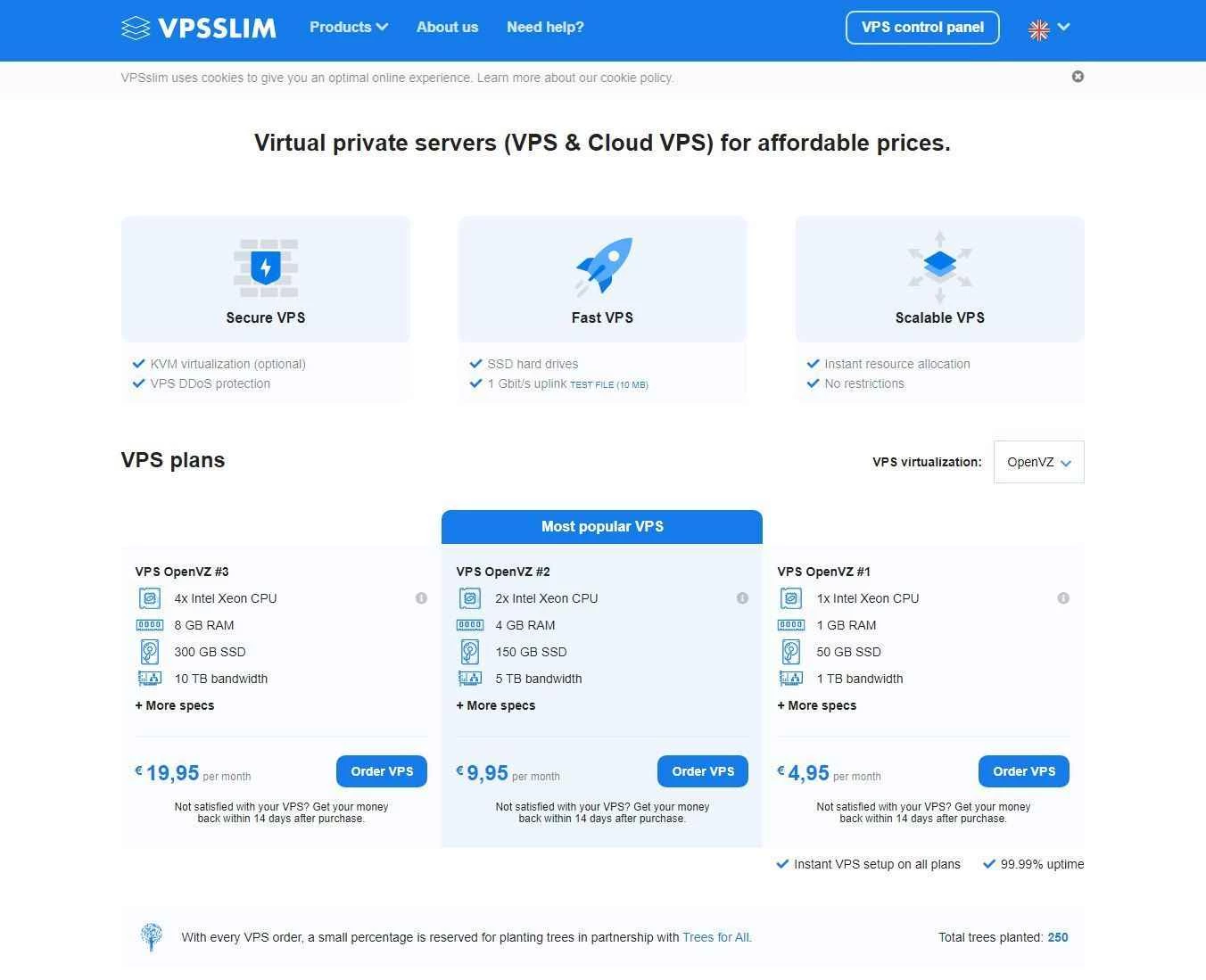 VPSSLIM – KVM VPS - 4GB RAM - 2x Xeon CPU - 150GB SSD - 70%オフ - 月額わずか7ドル