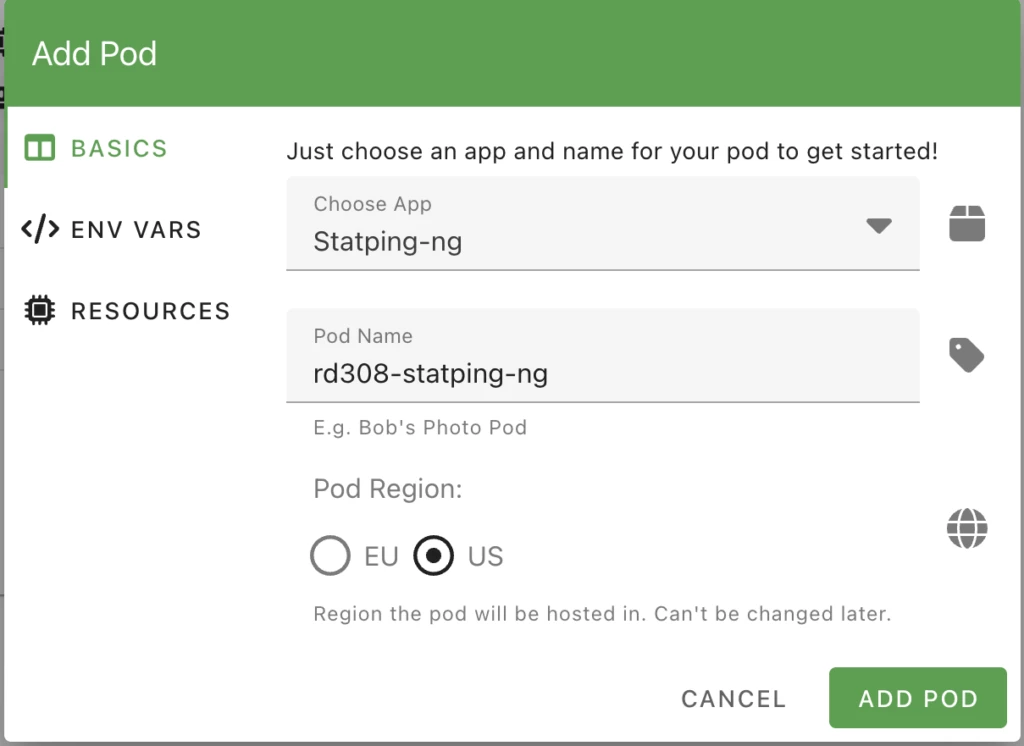 PikaPods Statping-ng
