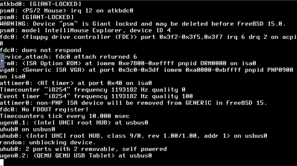 FreeBSD QEMU タブレット